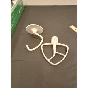 White Stand Mixer Dough Hook Flat Beater Attachment Set